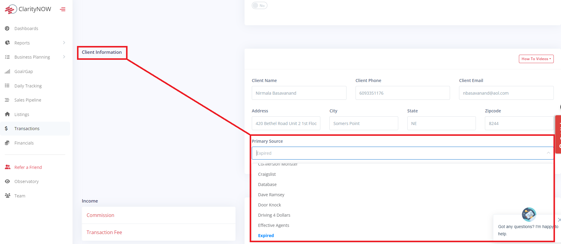 Existing Transactions Custom Lead Source 2